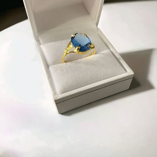 Bague pierre bleue