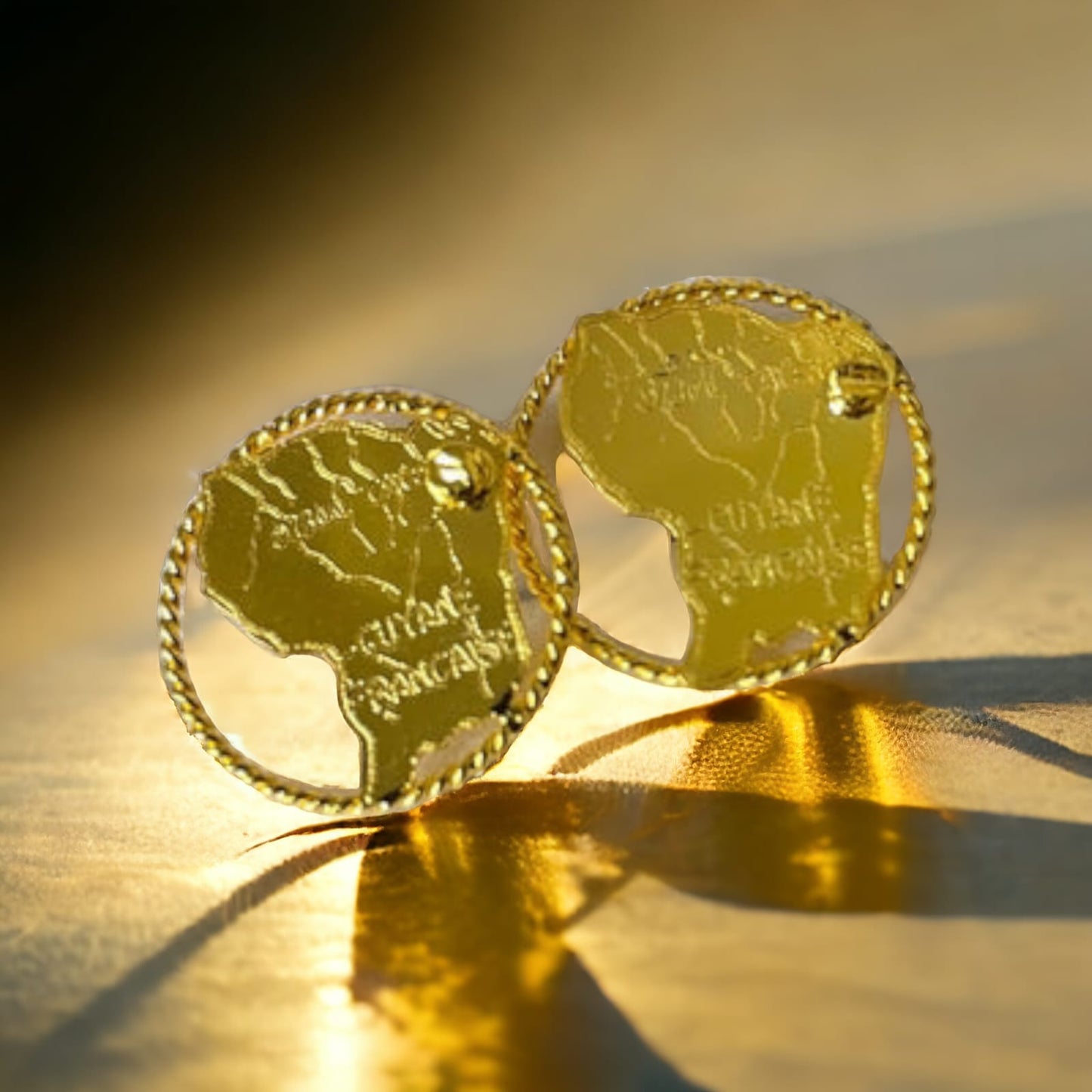 Boucles d'oreilles Carte de Guyane - Taille M