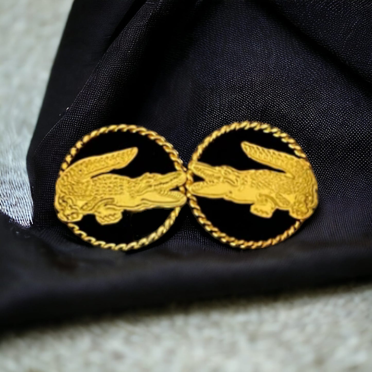 Boucles d'oreilles Crocos cerclées - Taille M