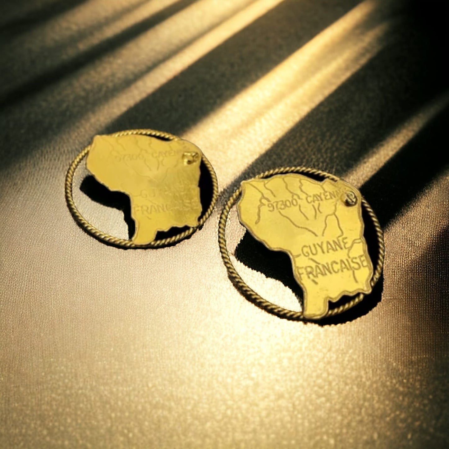 Boucles d’oreilles Carte de Guyane - Taille XL