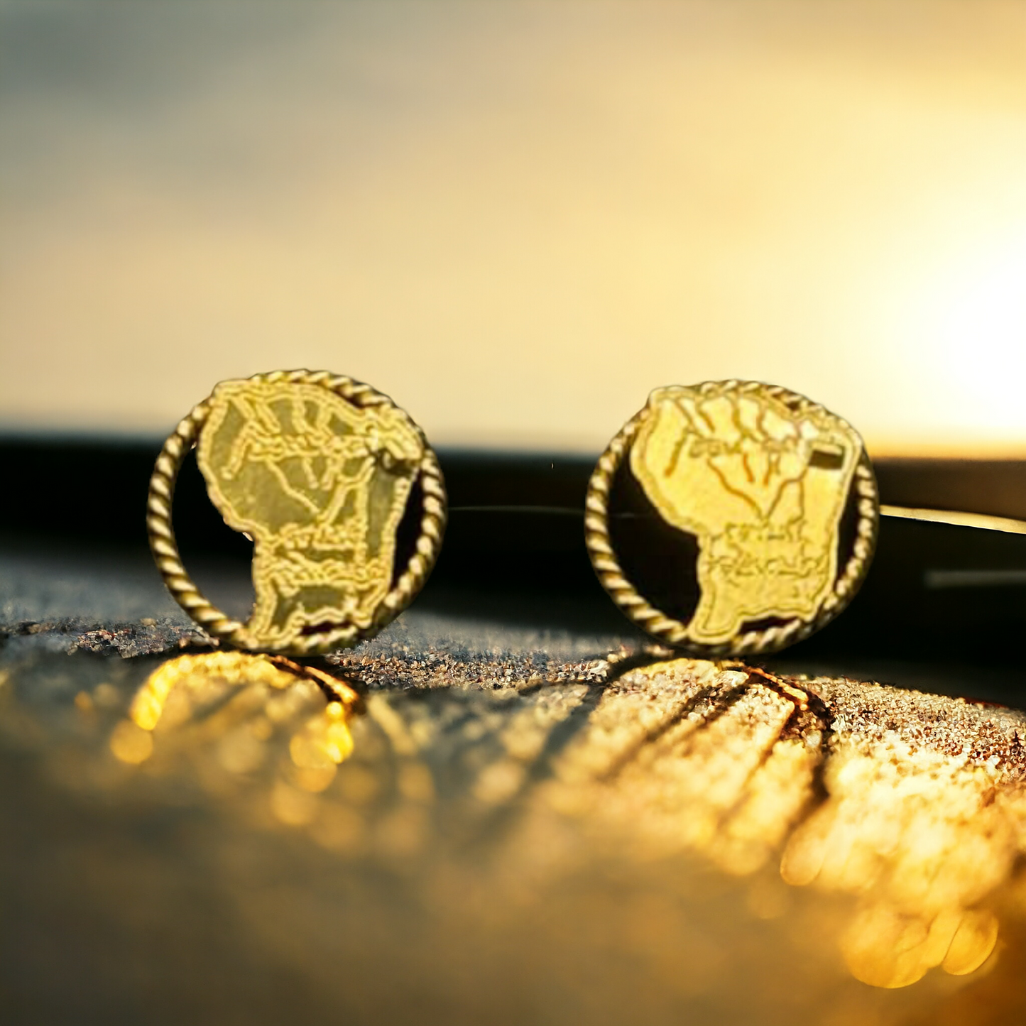 Boucles d'oreilles Carte de Guyane - Taille S