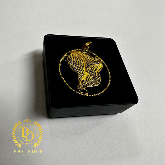 Pendentif carte de Guyane Filigrane