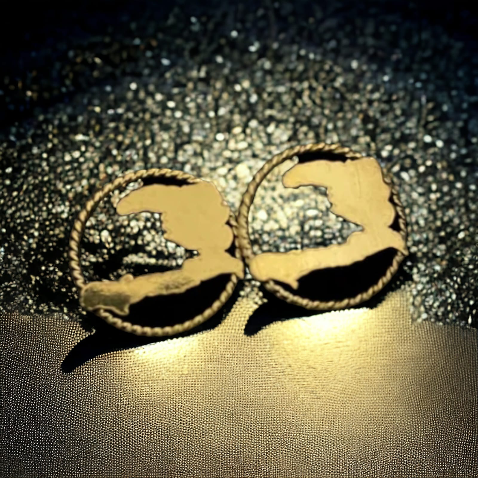 Boucles d'oreilles Carte Haïti - Taille M